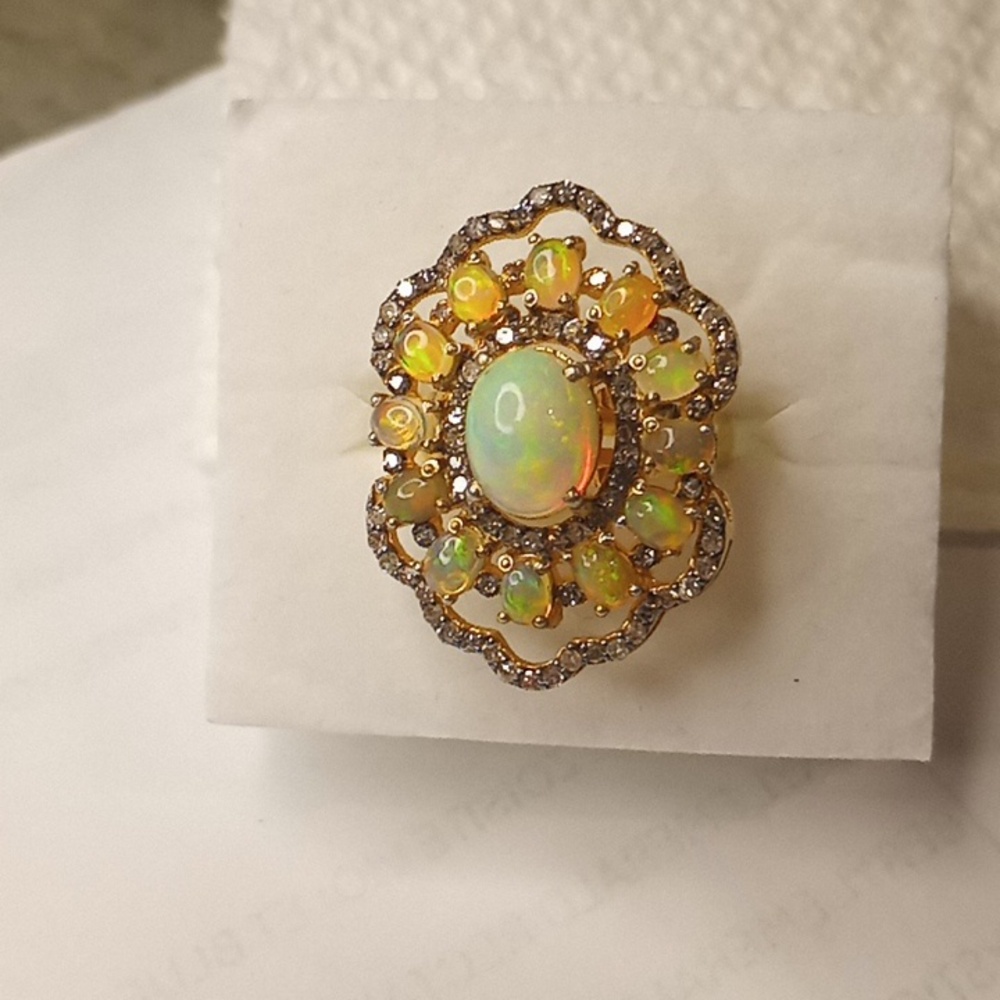 Opal play of colors ring